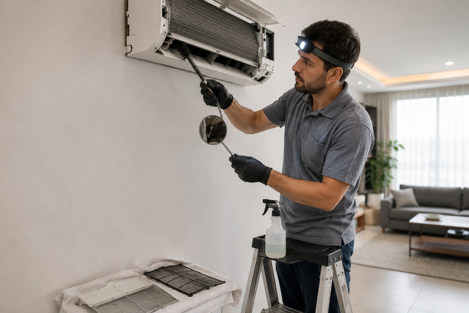 AC Drain Pipe Blockage in Abu Dhabi - AC repair service 20